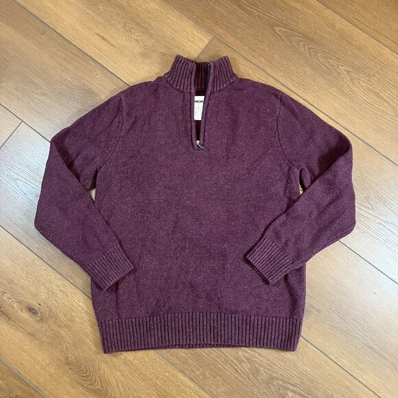 Sonoma Men's Burgundy Quarter Zip Sweater Size M - Picture 5 of 5